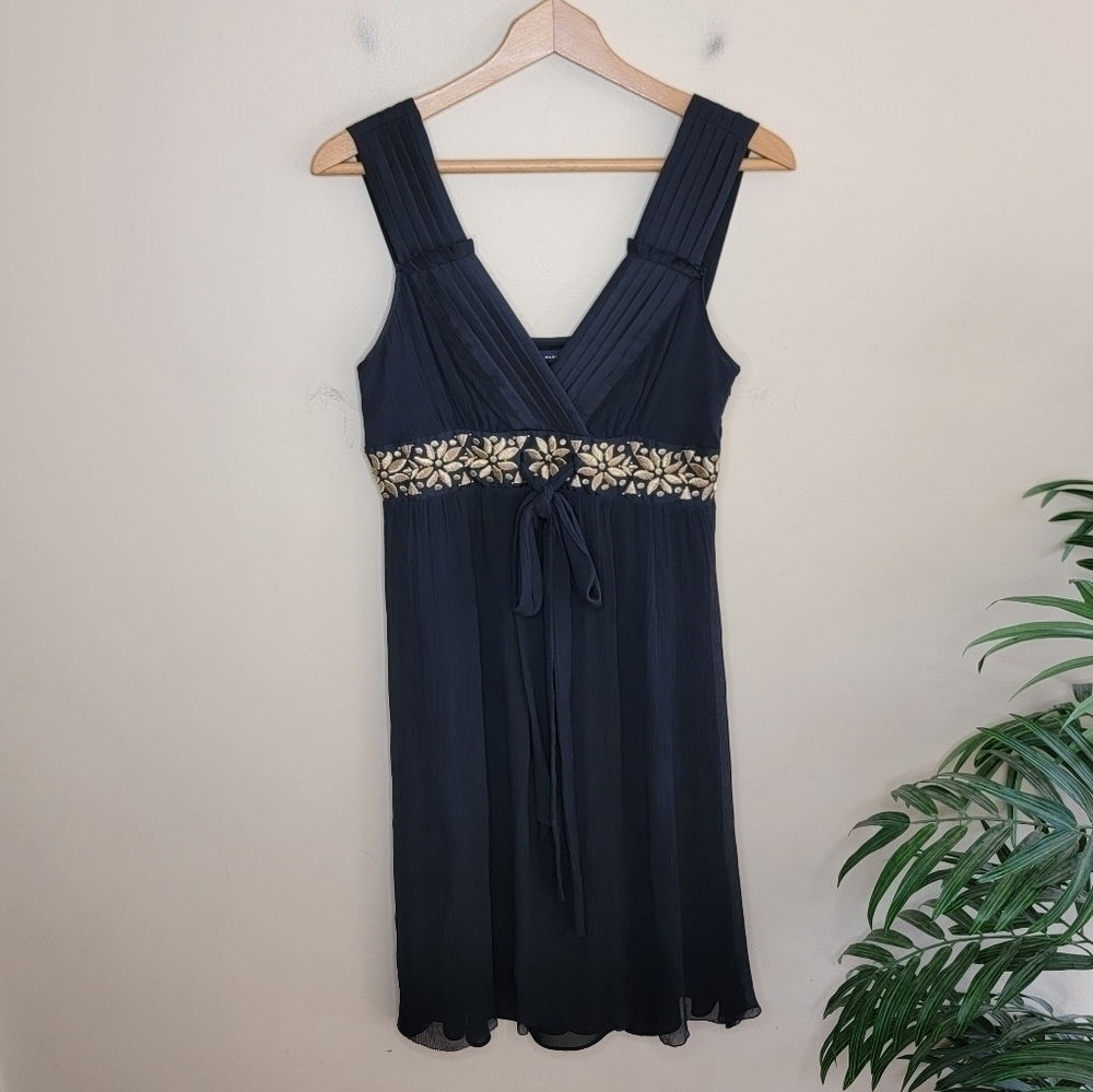 Banana Republic Silk Embroidered Waistband Dress Size 4
